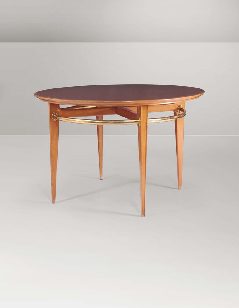 Tavolo da pranzo in legno con piano in vetro.  - Auction Design - III - Cambi Casa d'Aste