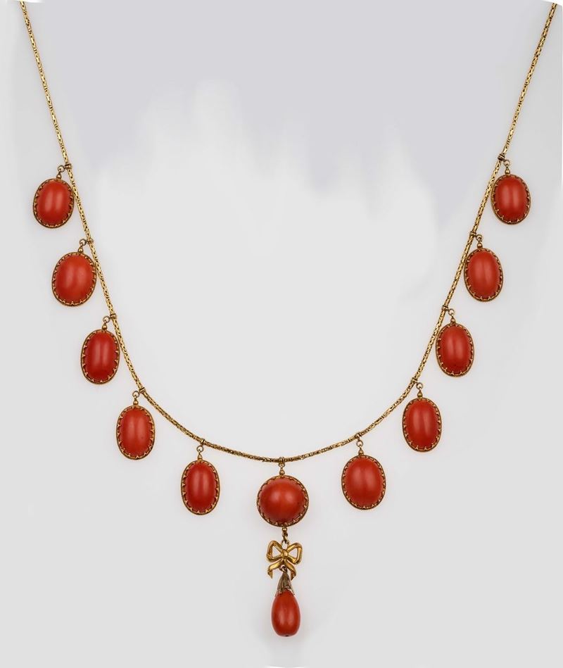 Coral and gold necklace  - Auction Fine Jewels - II - Cambi Casa d'Aste