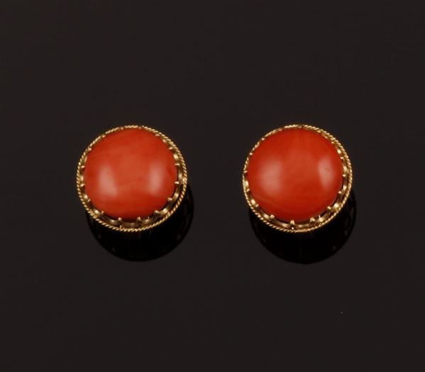 Pair of coral earrings