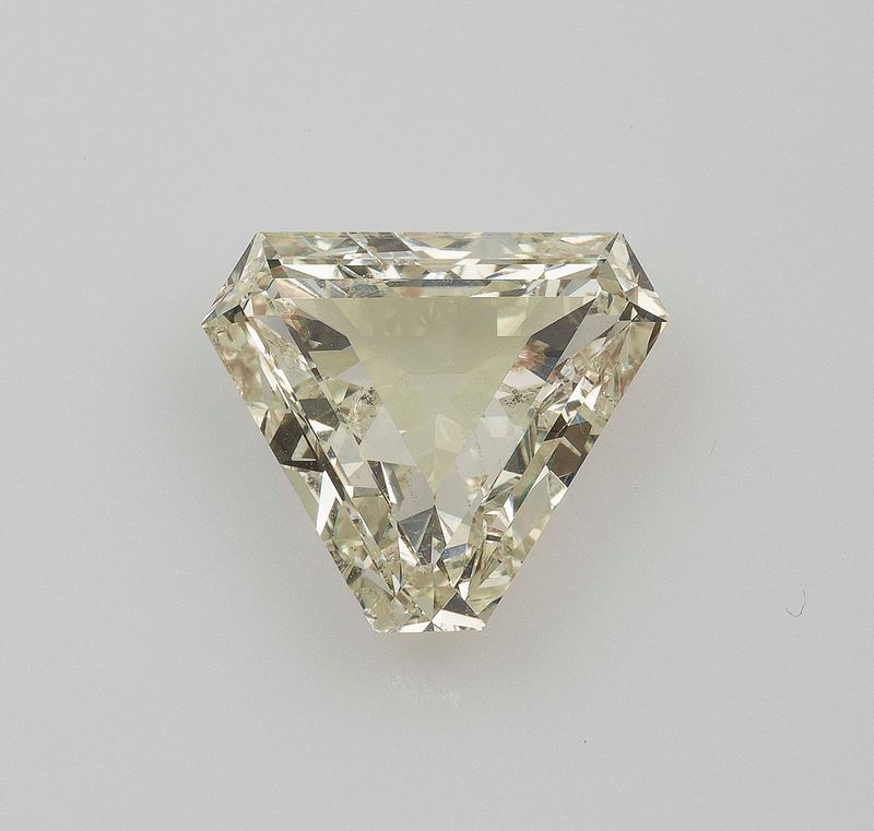 Unmounted triangular-cut diamond weighing 4.06 carats  - Auction Fine Jewels - II - Cambi Casa d'Aste