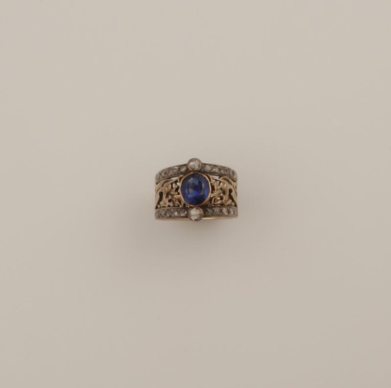 Anello con zaffiro Sri Lanka  - Asta Fine Jewels - II - Cambi Casa d'Aste