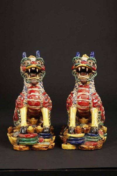 Due Cani di Pho Smaltati, Cina, XX Secolo