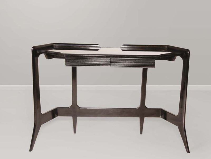 Consolle in legno con piano in vetro opalino  - Auction Design - II - Cambi Casa d'Aste