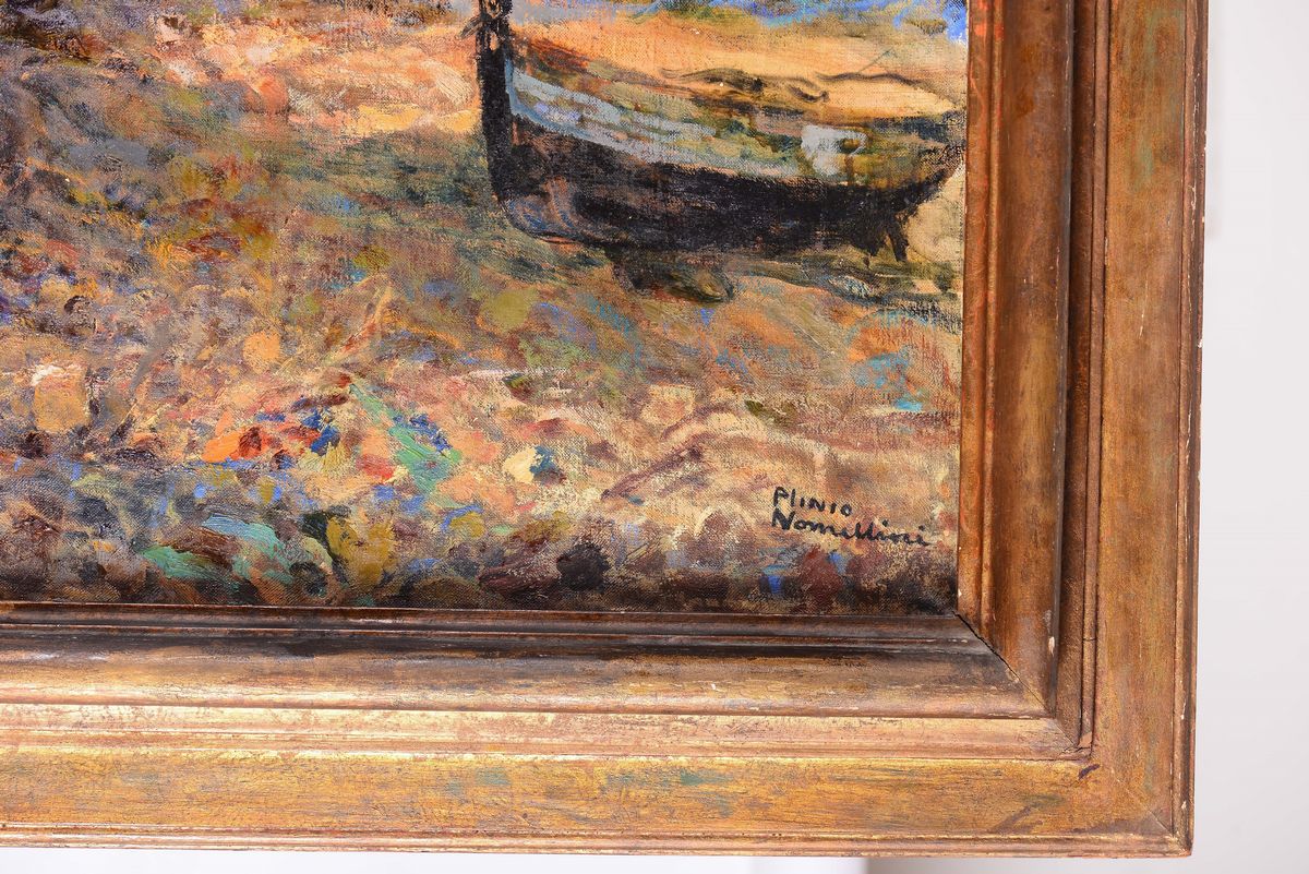 Plinio Nomellini (1866-1943)figure sulla Spiaggia