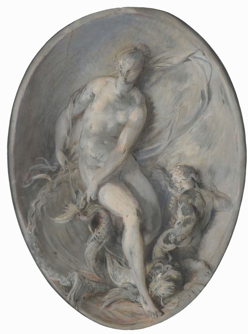 Anonimo del XIX-XX secolo Bozzetto con figure mitologiche  - Auction 19th and 20th Century Paintings - Cambi Casa d'Aste