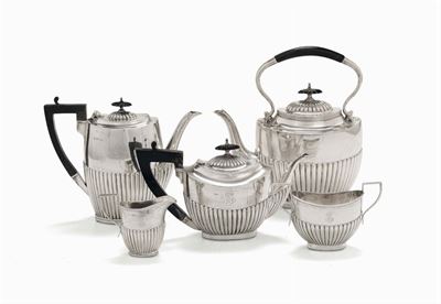 Servizio da Tè e Caffè in Argento, Inghilterra, Argentiere C.w. & S