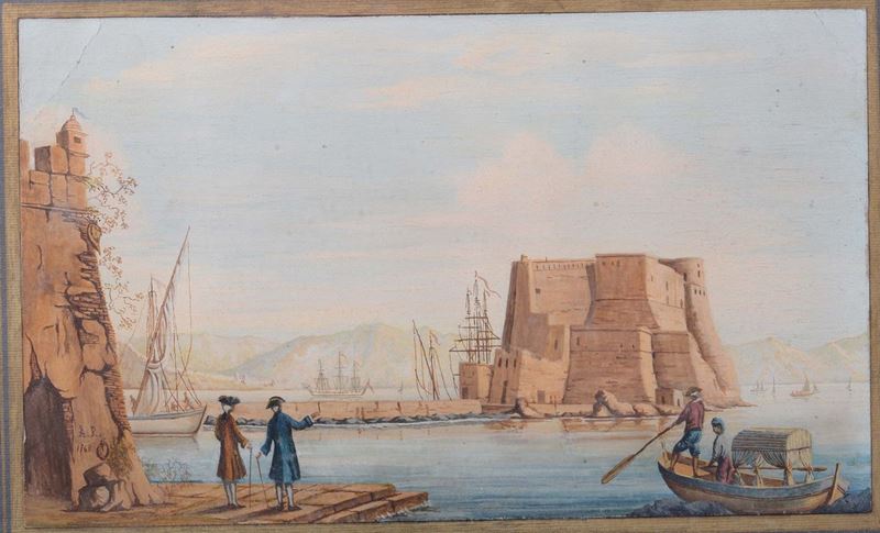 Pittore del XVIII secolo Castel dell'Ovo  - Auction Fine art - II - Cambi Casa d'Aste