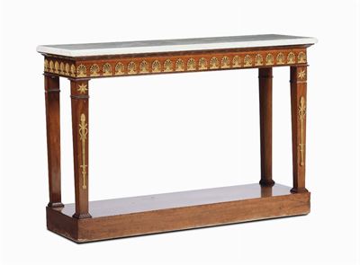 Consolle Impero in Legno Lastronato, Francia XIX/XX Secolo