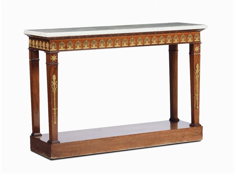 Consolle Impero in legno lastronato, Francia XIX/XX secolo  - Auction Fine art - II - Cambi Casa d'Aste