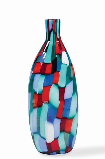 Fulvio Bianconi Venini, Murano, 1951 Ca Bottiglia Serie Pezzati Arlecchino