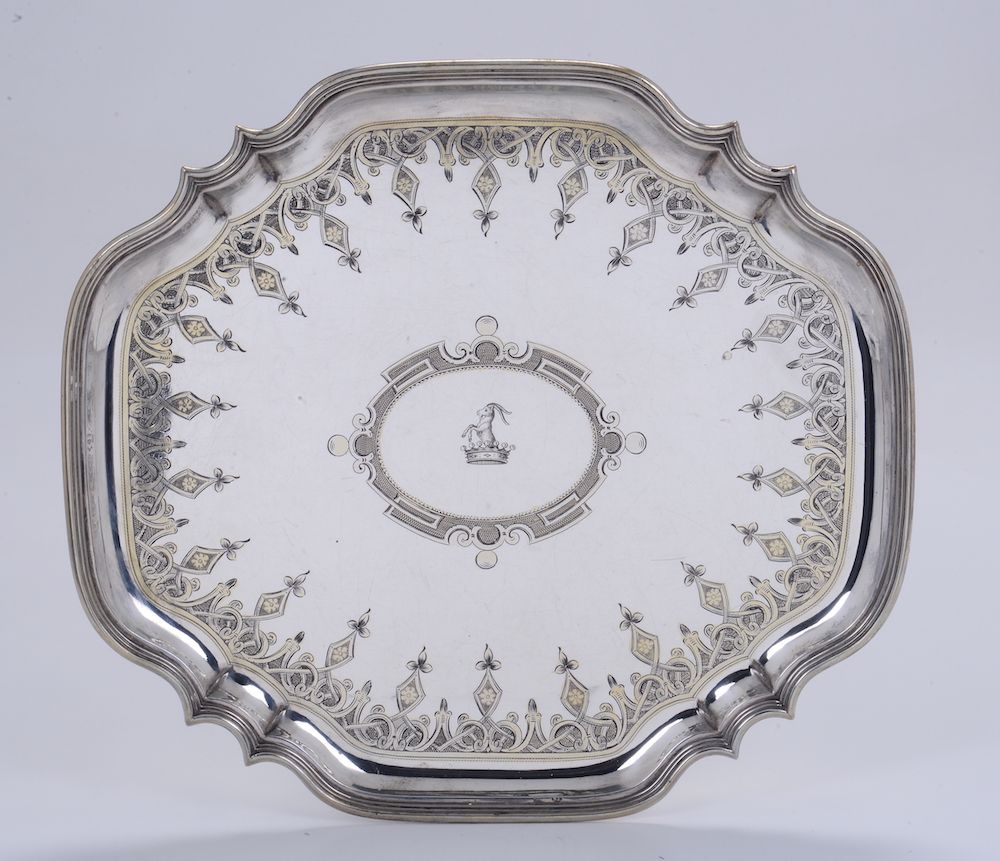 Servito in Argento Fuso, Sbalzato, Cesellato e Dorato Composto da Tre Pezzi, Vienna 1865 (?), Arg...