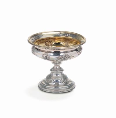 Alzata in Argento Sbalzato, Cesellato e Dorato, Impero Austro-ungarico, XIX-XX Secolo