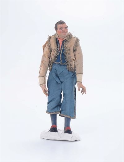 Figura di Popolano con Giacca Beige, Napoli XVIII-XIX Secolo
