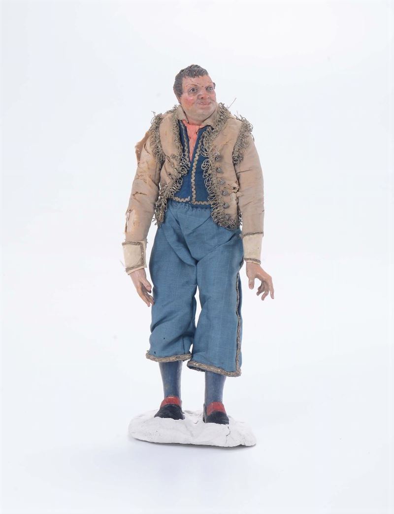 Figura di popolano con giacca beige, Napoli XVIII-XIX secolo  - Asta Asta a Tempo Antiquariato - Cambi Casa d'Aste