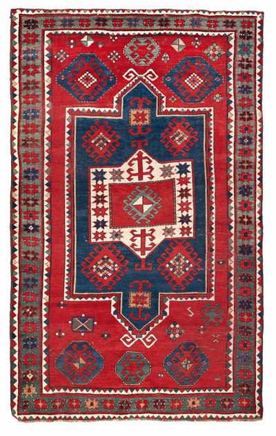 Tappeto Caucasico Kazak Fine XIX Secolo