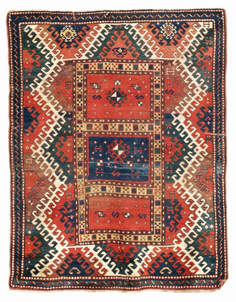 Tappeto caucasico Kasak Bordjalou inizio XX secolo  - Auction Fine art - II - Cambi Casa d'Aste