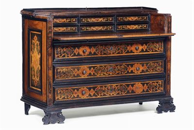 Cantarano con Scrittoio in Legno e Legno Laccato, XVIII Secolo