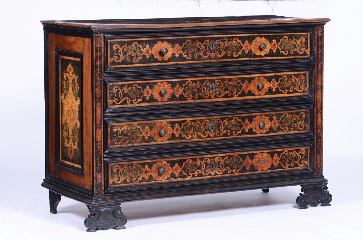 Cantarano con Scrittoio in Legno e Legno Laccato, XVIII Secolo