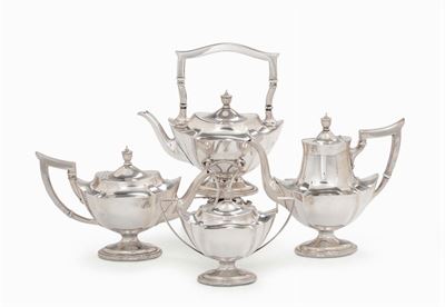 Servizio da The e Caffè in Argento Sterling, Argentiere Gorham, New York Prima Metà del XX Secolo