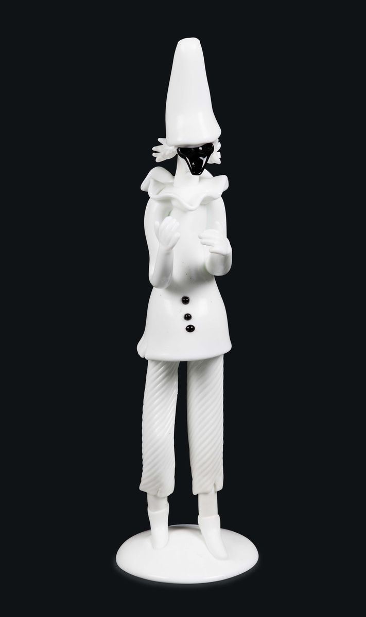 Fulvio Bianconi Venini, Murano, 1952 ca Figurina serie Tiepoli  - Asta Murano, XX secolo. 150 vetri da collezionare - I - Cambi Casa d'Aste