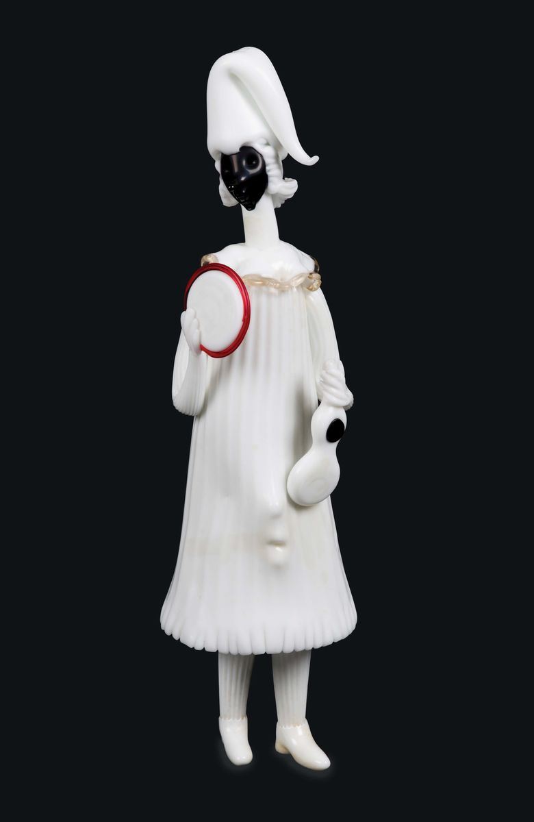 Fulvio Bianconi Venini, Murano, 1947 ca Figurina serie Commedia dell’Arte  - Asta Murano, XX secolo. 150 vetri da collezionare - I - Cambi Casa d'Aste