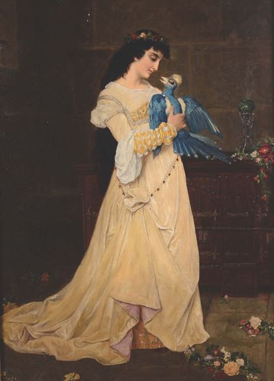 Georges Merle (XIX Secolo)figura Femminile con Uccello, 1884