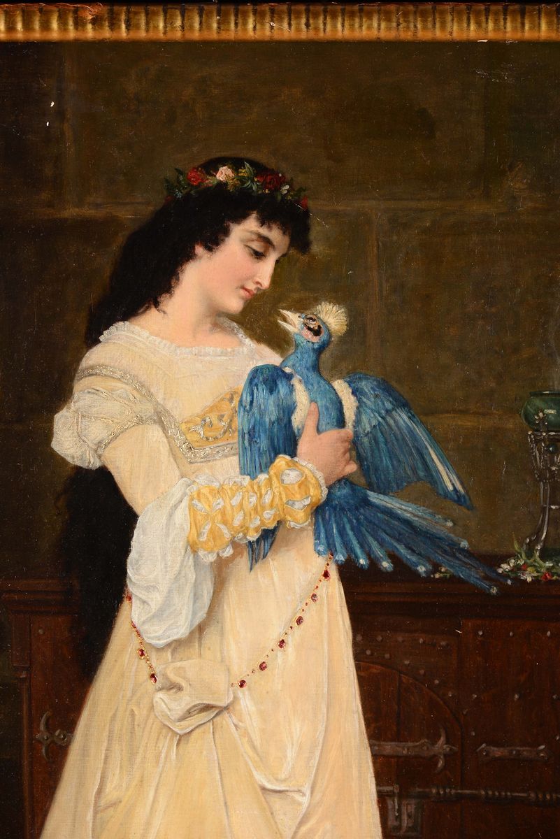 Georges Merle (XIX Secolo)figura Femminile con Uccello, 1884