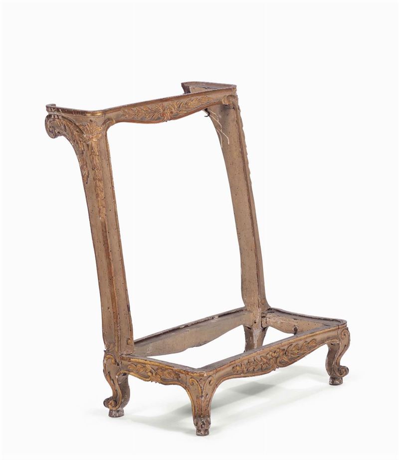 Inginocchiatoio in legno intagliato, laccato e dorato, Piemonte XVIII secolo  - Auction Fine art - II - Cambi Casa d'Aste