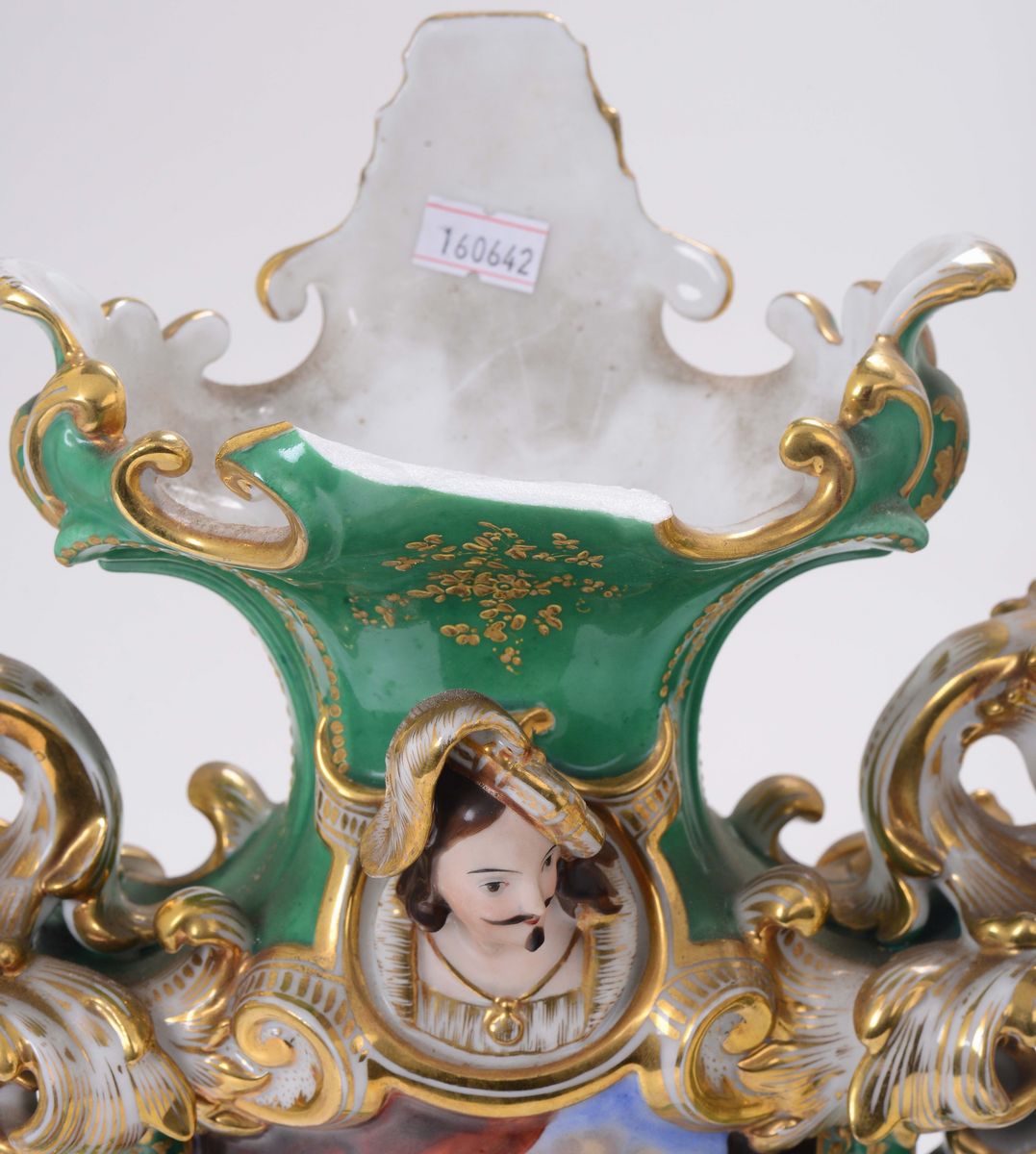 Coppia di Vasi in Porcellana Luigi Filippo, XIX Secolo