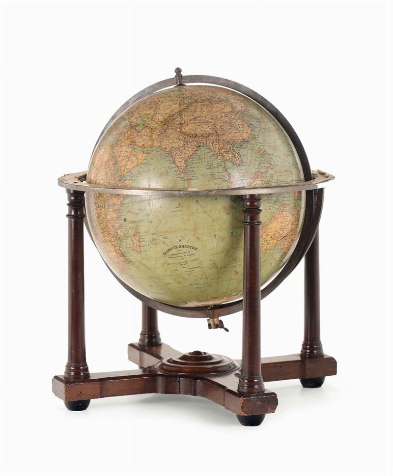 Globo terrestre da tavolo, disegnato ed inciso da A.Minelli, Antonio Vallardi Editore, Milano  - Asta Antiquariato - II - Cambi Casa d'Aste