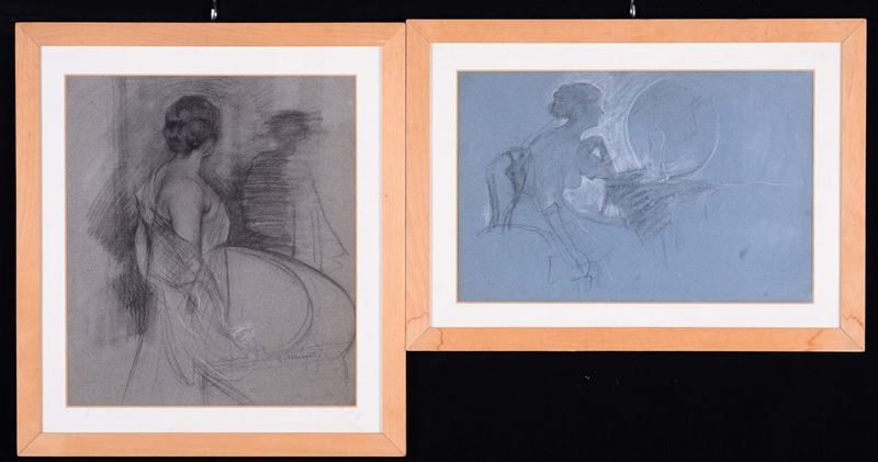 Due disegni a firma Morelli  - Auction Fine Art - Cambi Casa d'Aste