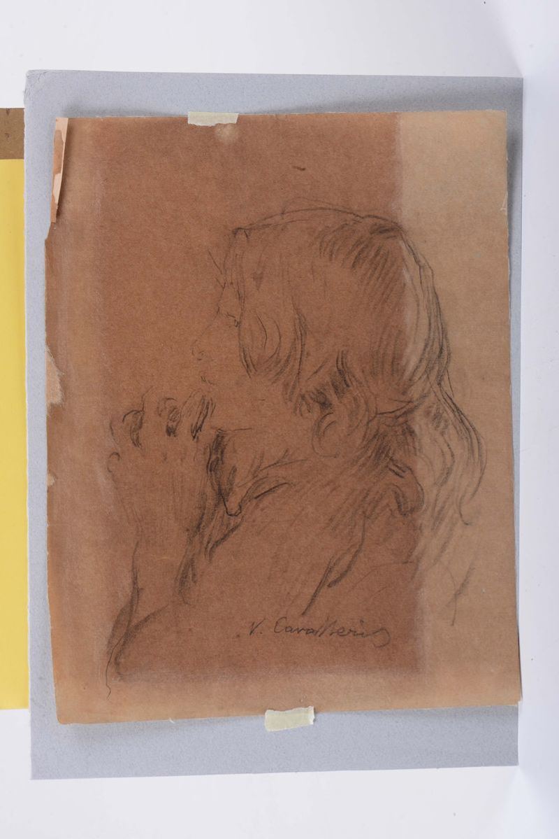 Vittorio Cavalleri (1860-1938) Profilo femminile  - Auction Fine Art - Cambi Casa d'Aste