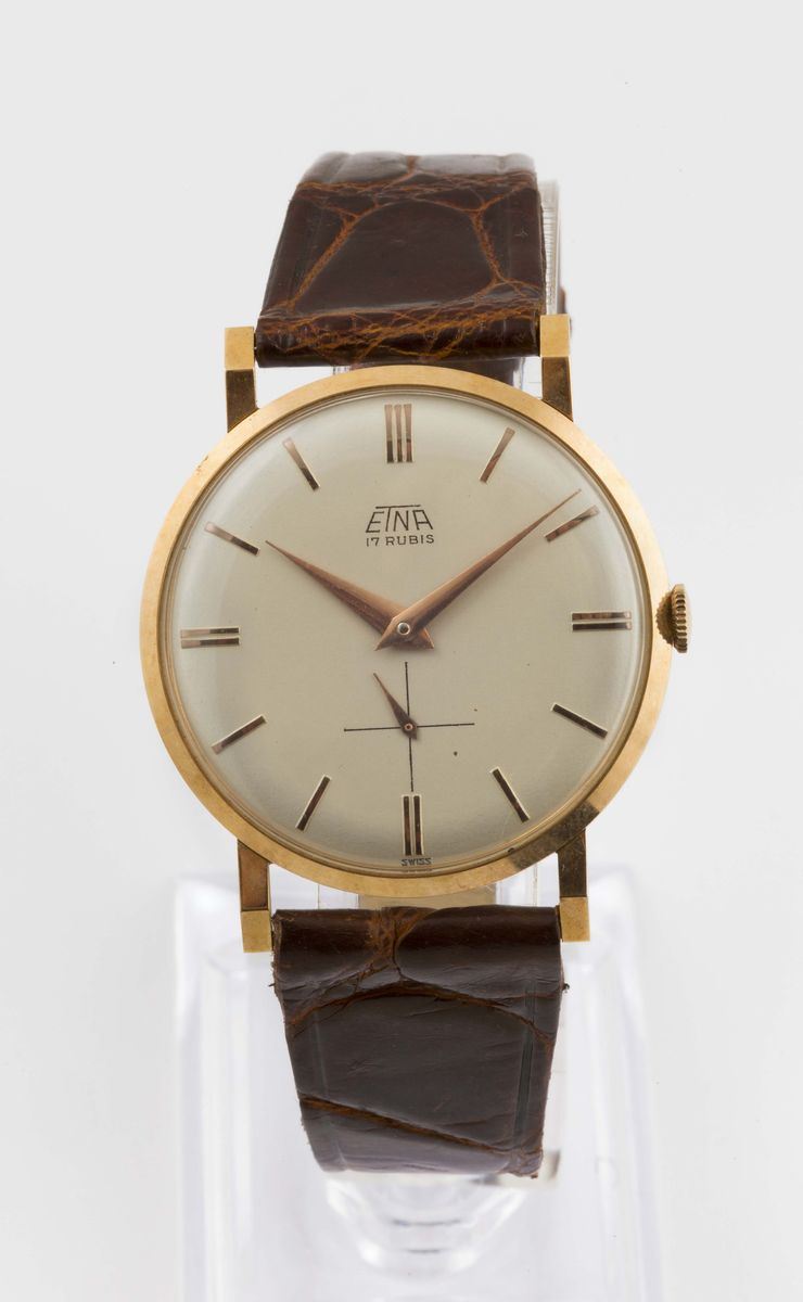 ETNA, orologio da polso, in oro giallo 18K, a carica manuale. Realizzato nel 1960 circa  - Auction Watches and Pocket Watches - Cambi Casa d'Aste