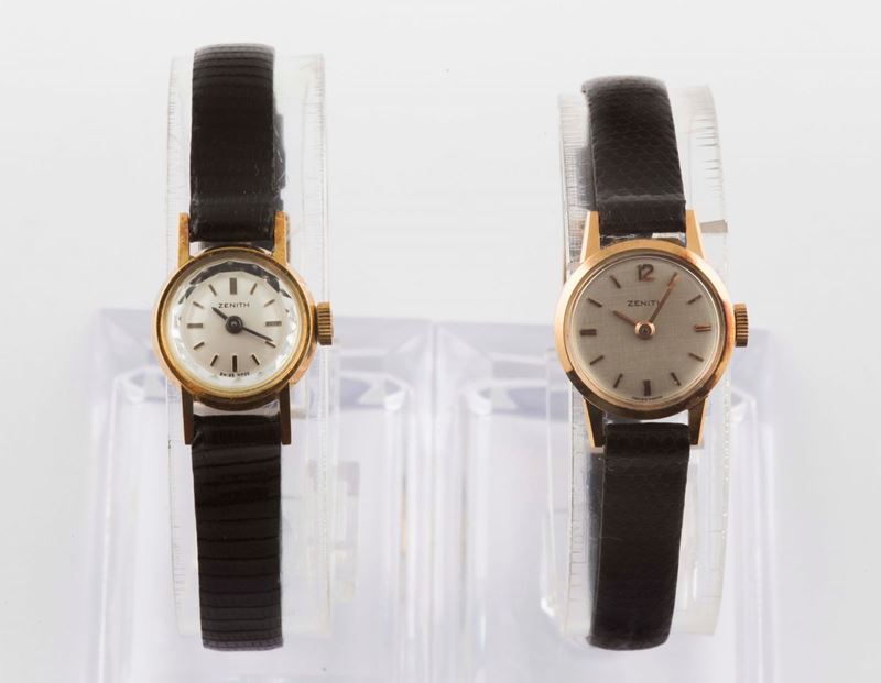 Coppia di orologi Zenith, da donna, in oro giallo 18K, a carica manuale. Realizzati circa nel 1960  - Auction Watches and Pocket Watches - Cambi Casa d'Aste