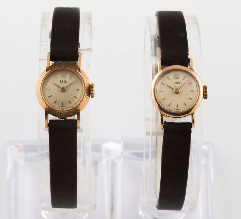 Coppia di orologi Ebel, da donna, in oro giallo 18K, a carica manuale. Realizzati nel 1960 circa  - Auction Watches and Pocket Watches - Cambi Casa d'Aste