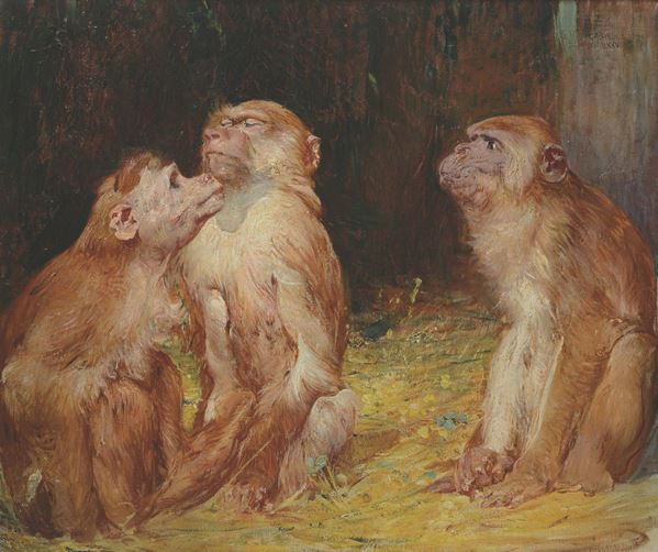 Giulio Aristide Sartorio (1860-1932) Tre scimmiette, 1927