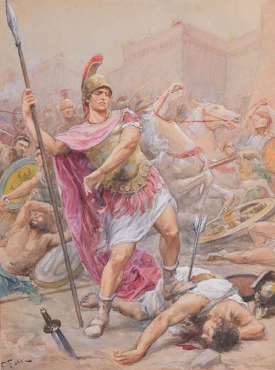 Fabio Fabbi (1861-1946)ettore Vincitore su Patroclo