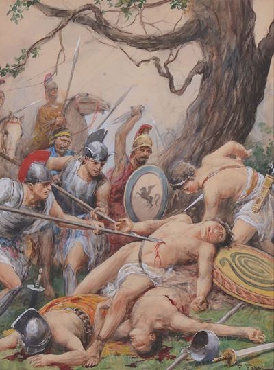 Fabio Fabbi (1861-1946)morte di Eurialo e Niso