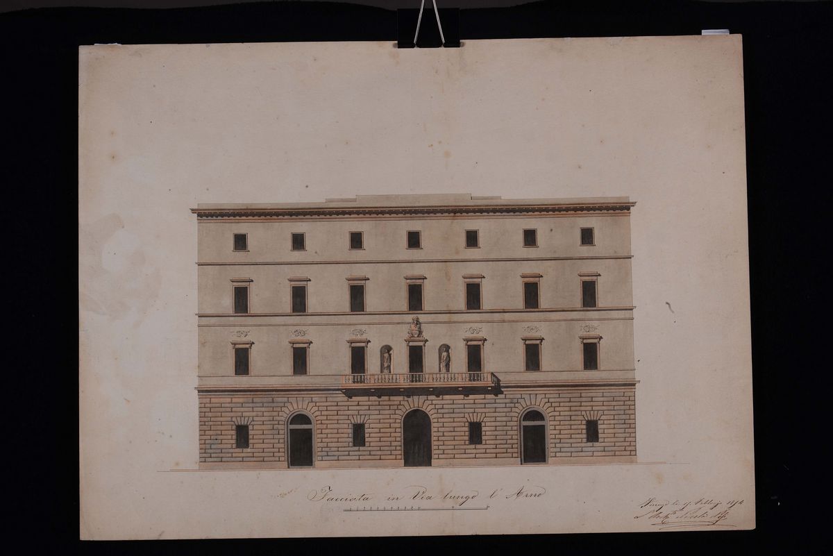 Architetto Nicola Nasi (XIX Secolo)facciata in Via Lungo Arno, 1814