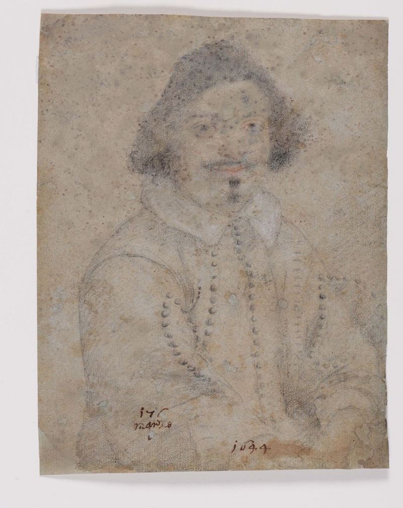 Ottavio Leoni (1578-1630) Ritratto maschile  - Asta Disegni Antichi - II - Cambi Casa d'Aste