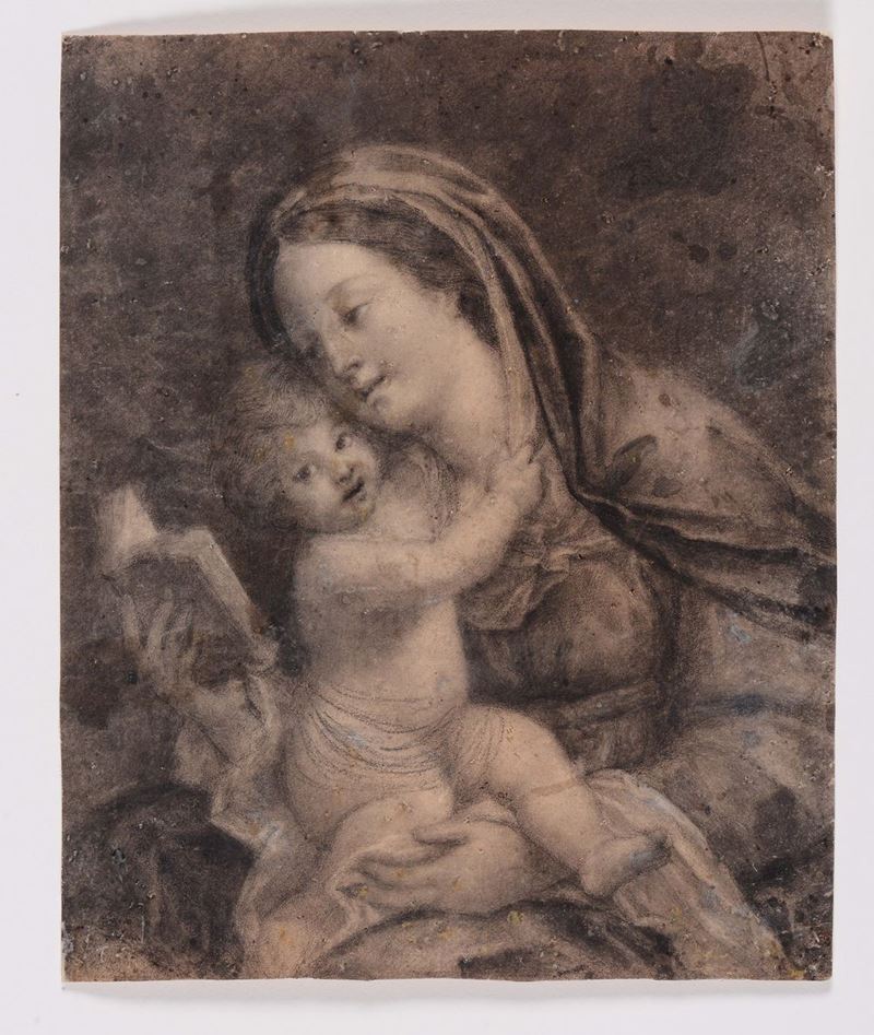 Scuola del XIX secolo Madonna con Bambino  - Asta Disegni Antichi - II - Cambi Casa d'Aste