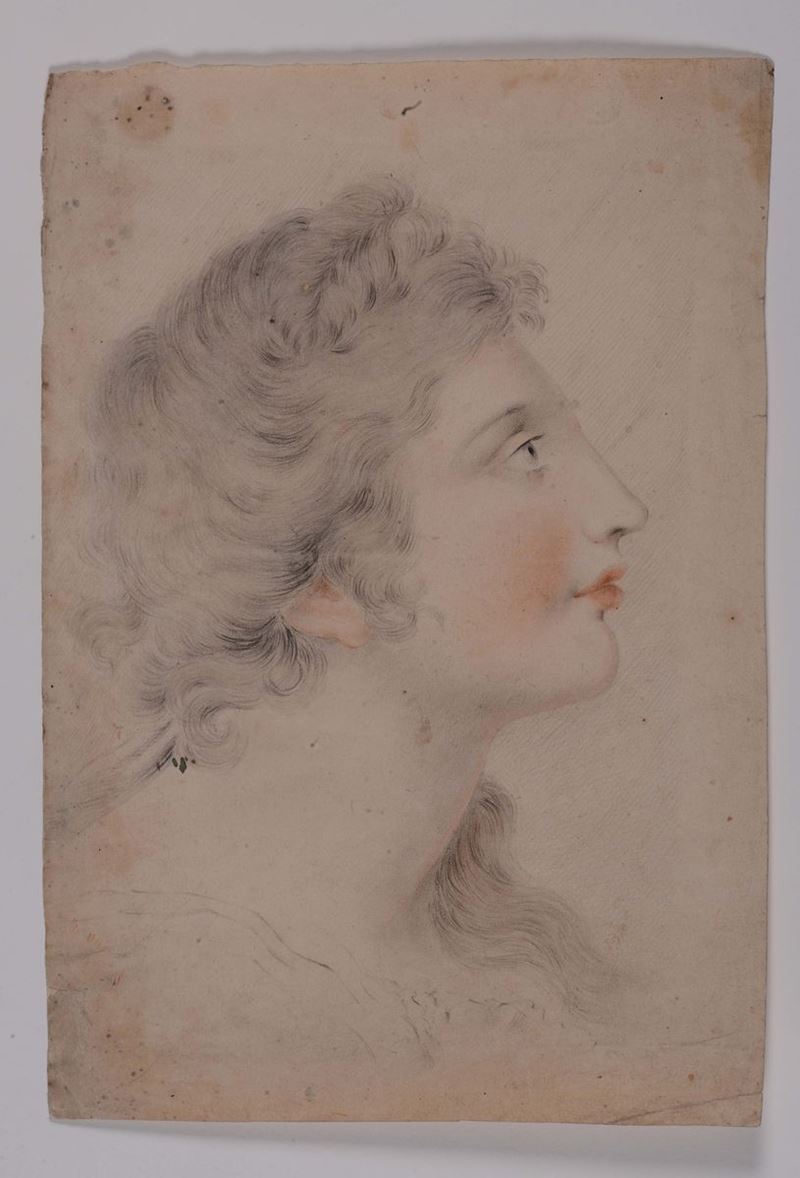 Scuola italiana dell'inizio del XIX secolo Profilo femminile  - Auction Old Masters Drawings - II - Cambi Casa d'Aste