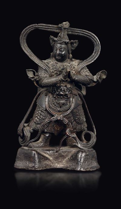 Figura di Guandi in Bronzo, Cina, Dinastia Ming, XVII Secolo