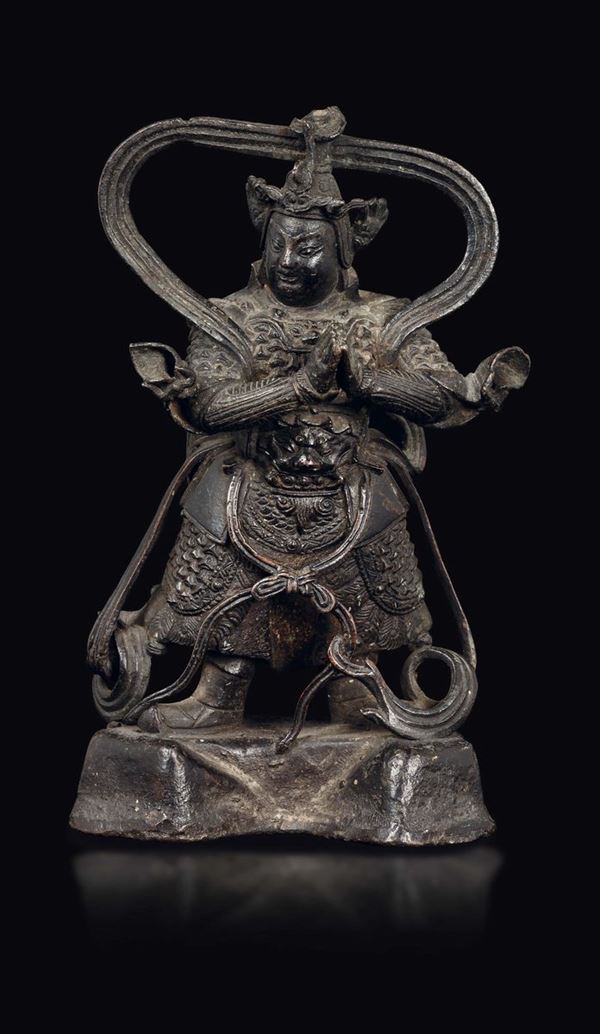 Figura di Guandi in bronzo, Cina, Dinastia Ming, XVII secolo