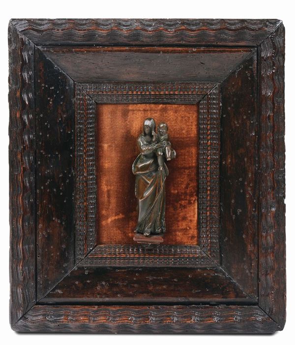 Vergine con Bambino, bronzo fuso e cesellato, fonditore veneziano del primo seicento