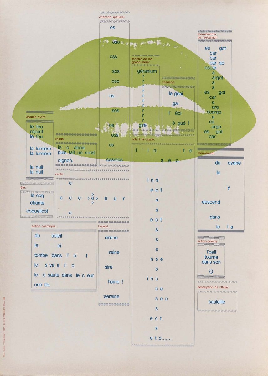 Otto Manifesti di Poesia Sperimentale Realizzati da Ed912 Produzioni, Milano 1967-1968