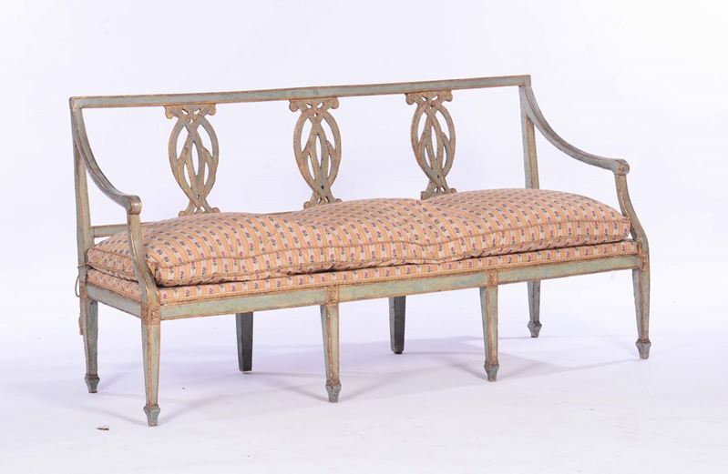 Divanetto in legno laccato, Venezia XIX secolo  - Asta Antiquariato - II - Cambi Casa d'Aste
