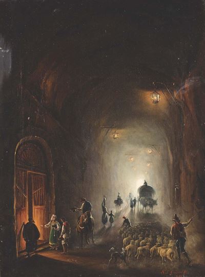 Salvatore Candido (attivo 1823-1869)interno di Grotta a Posillipo, 1838