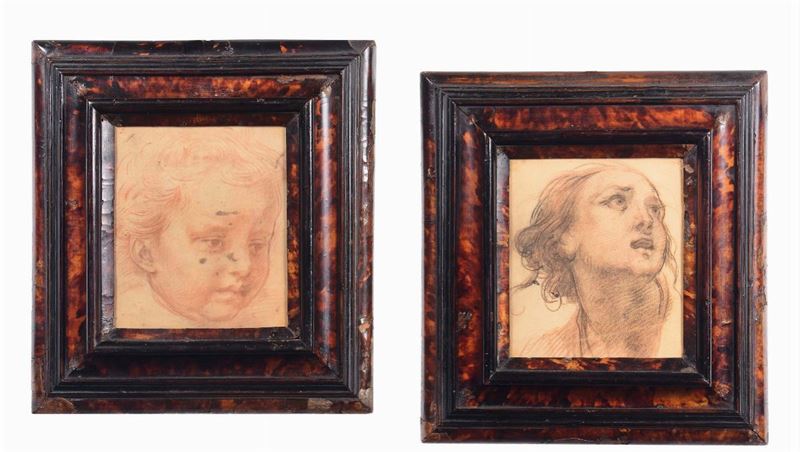 Coppia di cornici in legno ebanizzato e tartaruga, XVII secolo  - Auction Fine art - II - Cambi Casa d'Aste