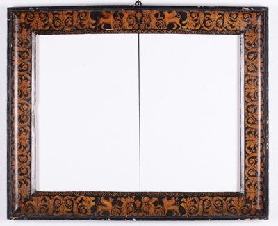 Cornice in Legno Ebanizzato Decorato a Motivi Neoclassici, XIX Secolo